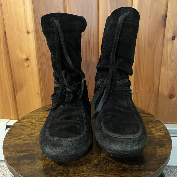 Steger Mukluks Boots Genuine Moosehide Leather Black Made in USA Womens 7 - Picture 5 of 7